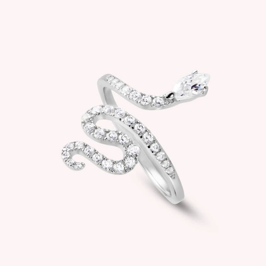 AGATHA FR Bague Large SNAKY - Cristal / Argenté 3 AGATHA FR Bague Large SNAKY - Cristal / Argenté