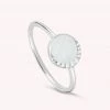 AGATHA FR Bague Fine MOONNACRE - Nacre / Argenté -Colliers Soldes Magasin 02220484 861 52 01