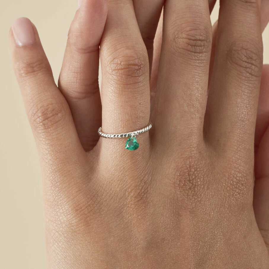 AGATHA FR Bague Fine BEGUIN - Vert / Argenté 4 AGATHA FR Bague Fine BEGUIN - Vert / Argenté – Image 2