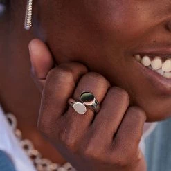 AGATHA FR Bague Large CALIN - Argenté -Colliers Soldes Magasin 02220499 050 TU M1