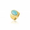 AGATHA FR Bague Large ALOHA - Amazonite -Colliers Soldes Magasin 02240460 148 52 01