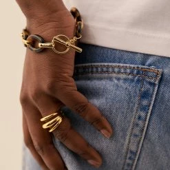 AGATHA FR Bague Large TRIJONC - Doré -Colliers Soldes Magasin 02290003 157 52 M2