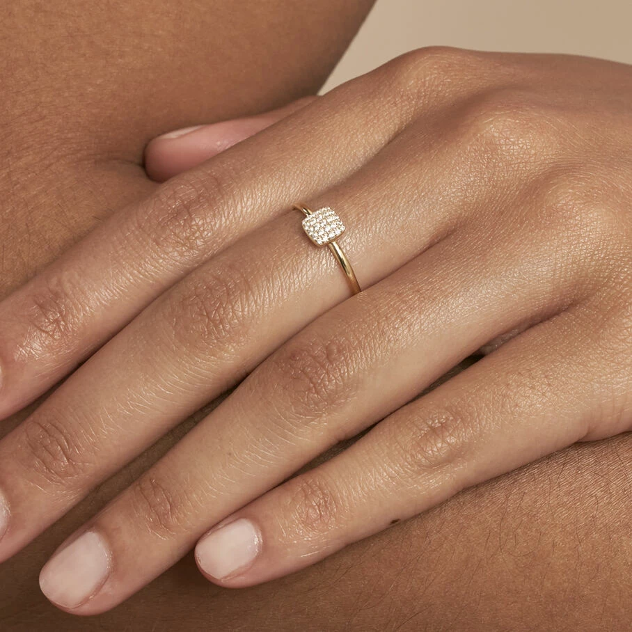 AGATHA FR Bague Fine GLORIA - Cristal / Doré 4 AGATHA FR Bague Fine GLORIA - Cristal / Doré – Image 2