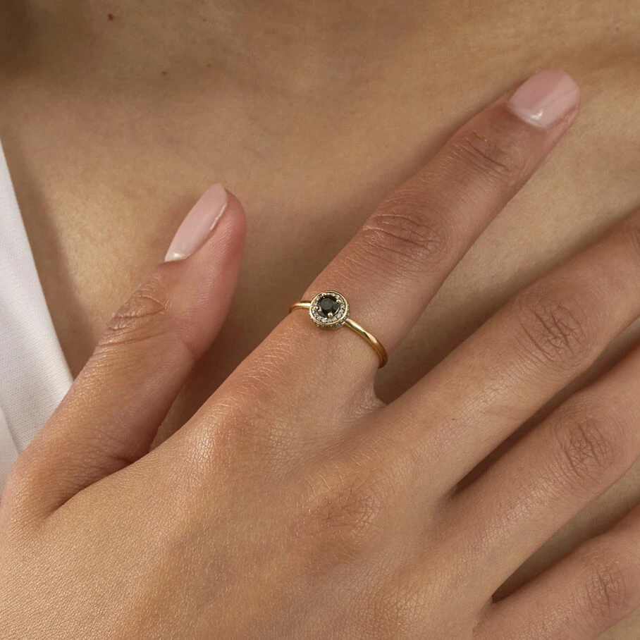 AGATHA FR Bague Fine IMPERIAL - Noir / Doré 4 AGATHA FR Bague Fine IMPERIAL - Noir / Doré – Image 2