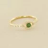 AGATHA FR Bague Fine LUCKY EYE - Vert / Doré -Colliers Soldes Magasin 02290027 658 52 01