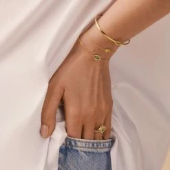 AGATHA FR Bague Fine LUCKY EYE - Cristal / Doré 6 AGATHA FR Bague Fine LUCKY EYE - Cristal / Doré -Colliers Soldes Magasin 02290028 137 52 M2