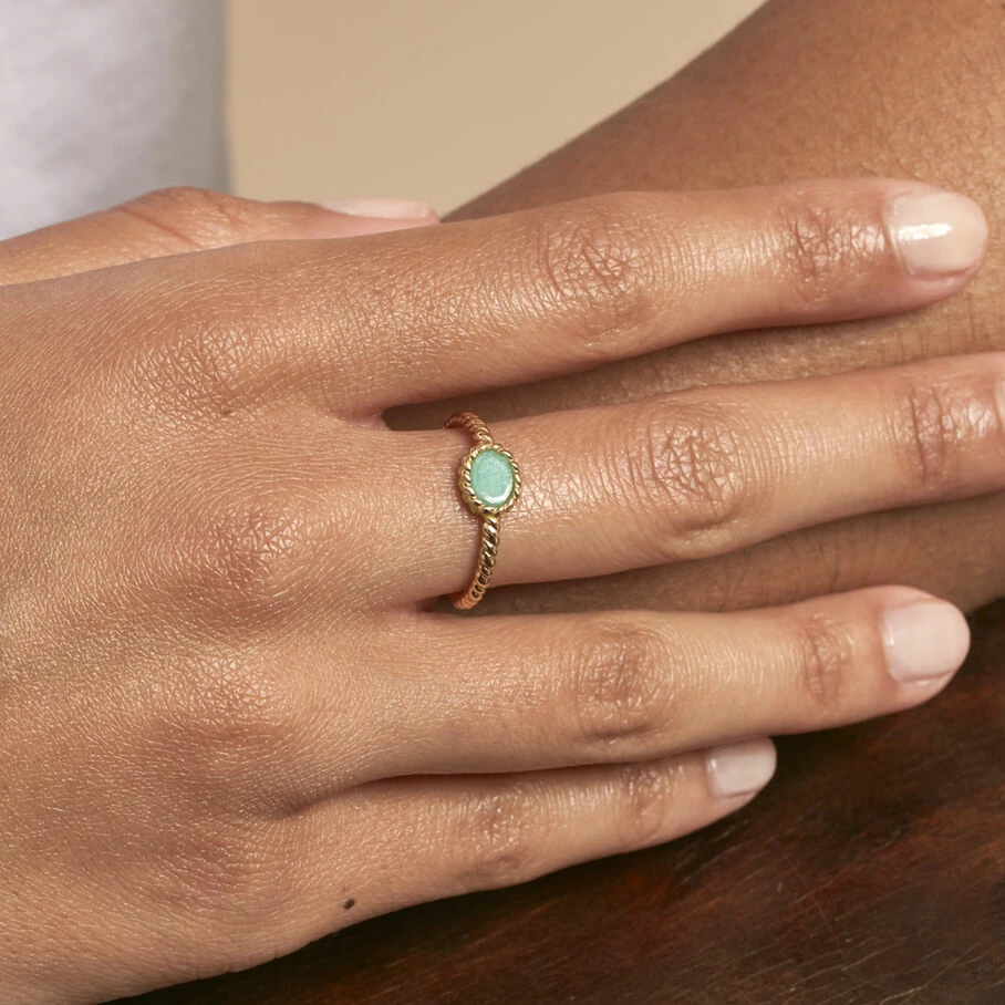 AGATHA FR Bague Fine ATMA - Amazonite/ Jaune 4 AGATHA FR Bague Fine ATMA - Amazonite/ Jaune – Image 2
