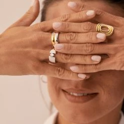 AGATHA FR Bague Large SOUL - Doré -Colliers Soldes Magasin 02290036 157 52 M2