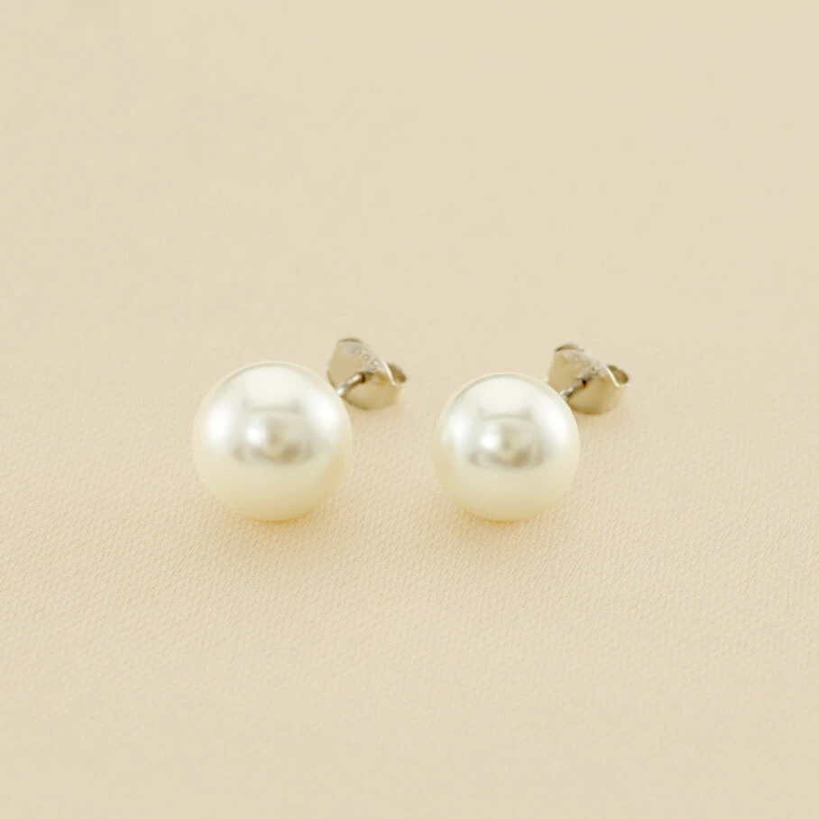 AGATHA FR Boucles D'oreilles Puces PERL - Perle / Argenté 3 AGATHA FR Boucles D'oreilles Puces PERL - Perle / Argenté