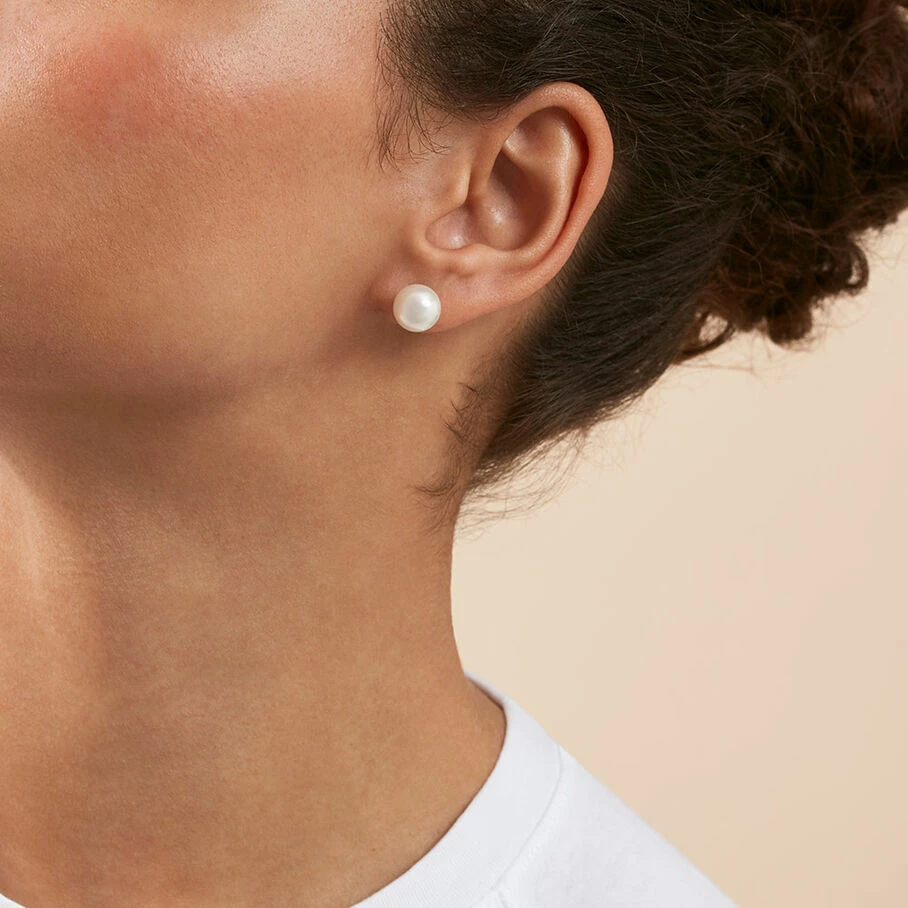 AGATHA FR Boucles D'oreilles Puces PERL - Perle / Argenté 4 AGATHA FR Boucles D'oreilles Puces PERL - Perle / Argenté – Image 2