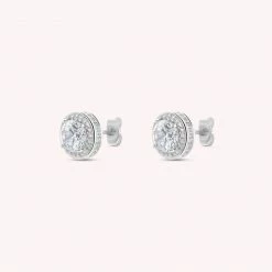 AGATHA FR Boucles D'oreilles Puces IMPERIAL - Cristal / Argenté