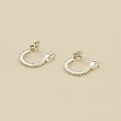 AGATHA FR Créoles SNAKY - Cristal / Argenté