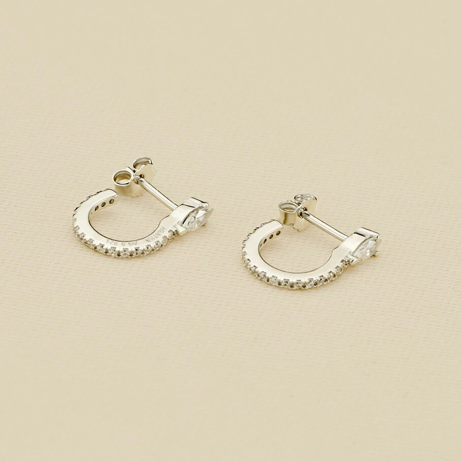 AGATHA FR Créoles SNAKY - Cristal / Argenté 3 AGATHA FR Créoles SNAKY - Cristal / Argenté