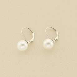 AGATHA FR Boucles D'oreilles Pendantes PEARLY - Perle / Argenté