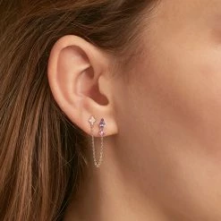 AGATHA FR Piercing Puce ASTRAL - Violet / Argenté -Colliers Soldes Magasin 02321259 528 TU M1