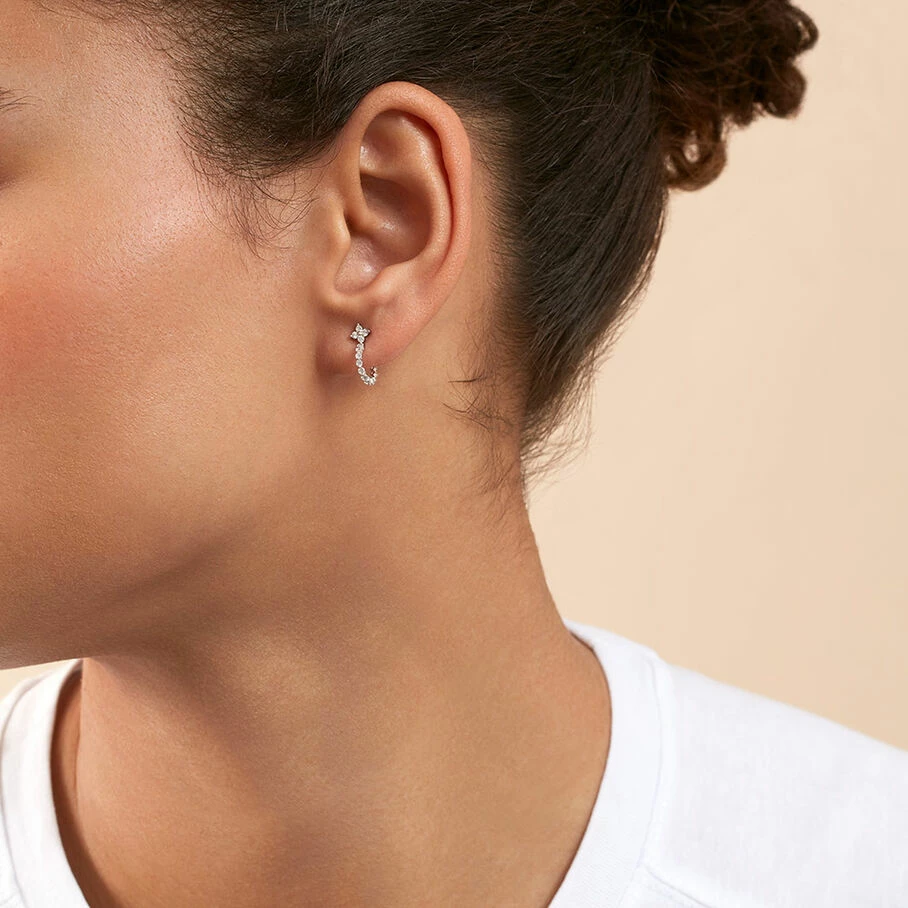 AGATHA FR Créoles BELOVED - Cristal / Argenté 4 AGATHA FR Créoles BELOVED - Cristal / Argenté – Image 2