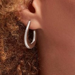 AGATHA FR Créoles GEMINI - Cristal / Argenté -Colliers Soldes Magasin 02321276 136 TU M1