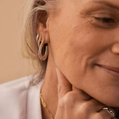 AGATHA FR Créoles GEMINI - Cristal / Argenté -Colliers Soldes Magasin 02321276 136 TU M2