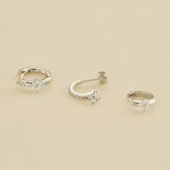 AGATHA FR Piercing Créole BELOVED - Cristal / Argenté