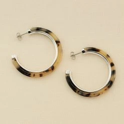 AGATHA FR Créoles BOUCLE - Noir / Argenté