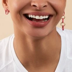 AGATHA FR Boucles D'oreilles Pendantes SESHA - Rose / Doré -Colliers Soldes Magasin 02350945 315 TU M2