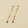 AGATHA FR Boucles D'oreilles Pendantes CASCADA - Multicolore / Doré -Colliers Soldes Magasin 02380150 256 TU 01