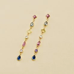 AGATHA FR Boucles D'oreilles Pendantes CASCADA - Multicolore / Doré