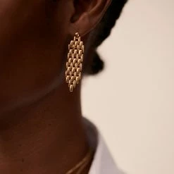 AGATHA FR Boucles D'oreilles Pendantes MINUIT - Doré -Colliers Soldes Magasin 02380416 157 TU M1