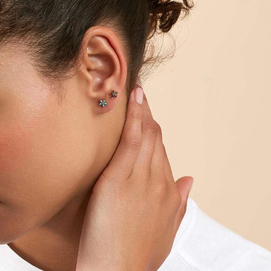 AGATHA FR Piercing Puce FLOR6 - Noir / Doré 4 AGATHA FR Piercing Puce FLOR6 - Noir / Doré – Image 2