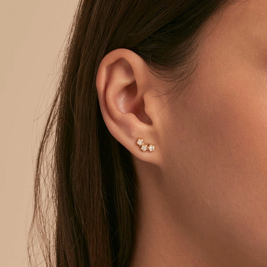 AGATHA FR Piercing Puce SHINE - Cristal / Doré 4 AGATHA FR Piercing Puce SHINE - Cristal / Doré – Image 2