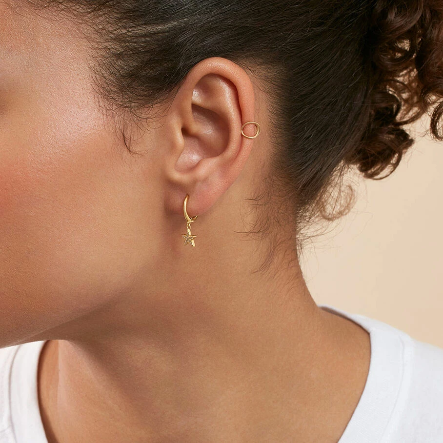 AGATHA FR Piercing Créole ESTRE - Cristal / Doré 4 AGATHA FR Piercing Créole ESTRE - Cristal / Doré – Image 2