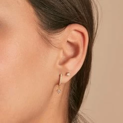 AGATHA FR Piercing Créole DIAMSTAR - Cristal / Doré -Colliers Soldes Magasin 02390070 137 TU M1