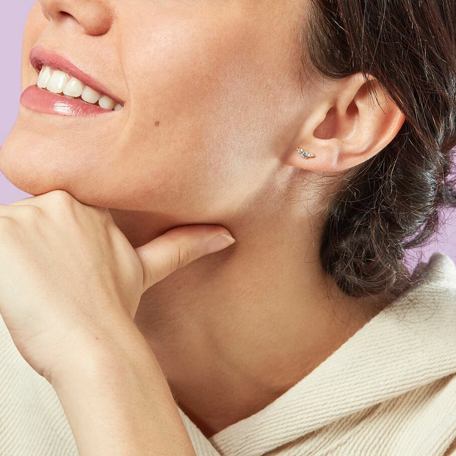 AGATHA FR Piercing Puce CROISSAN - Cristal / Doré 4 AGATHA FR Piercing Puce CROISSAN - Cristal / Doré – Image 2