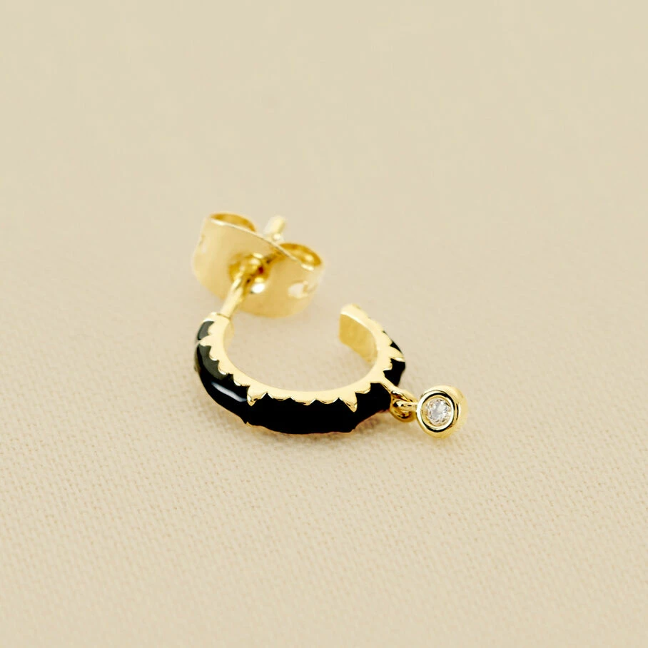 AGATHA FR Piercing Créole JUNGLY - Noir / Doré 3 AGATHA FR Piercing Créole JUNGLY - Noir / Doré