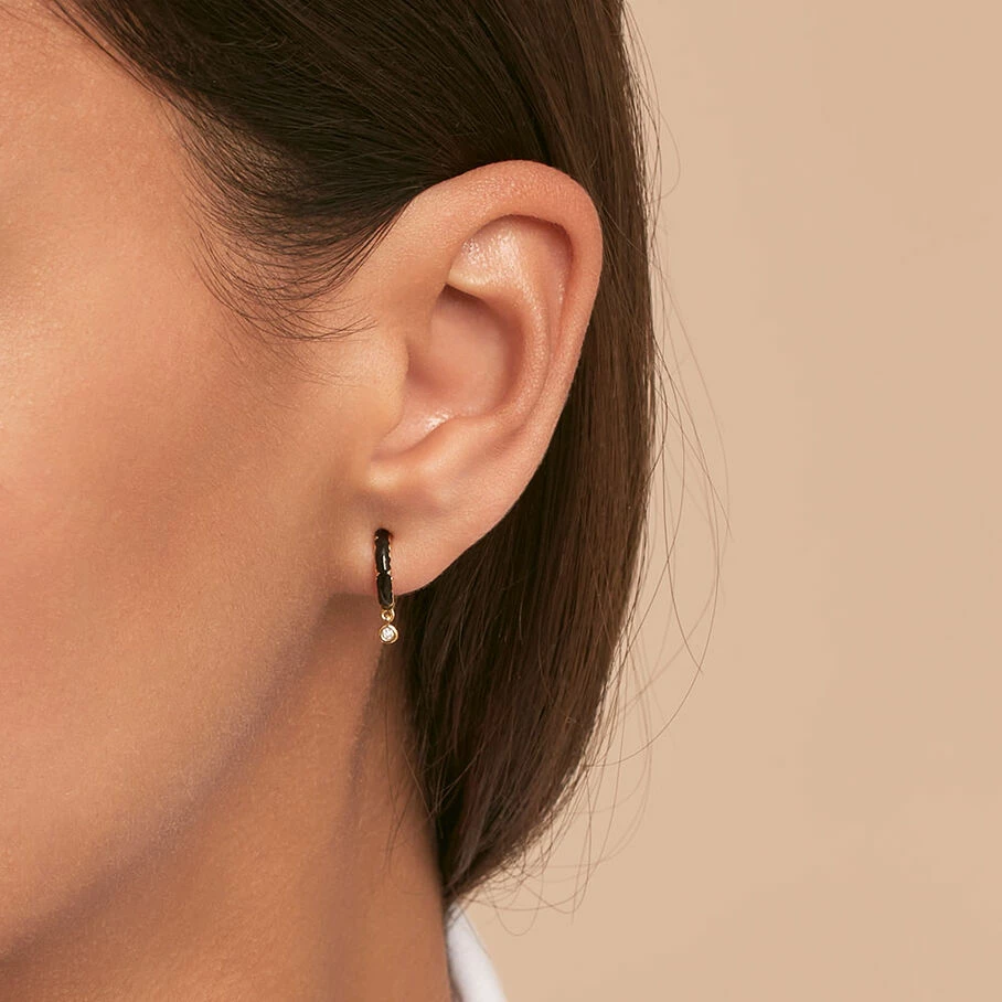 AGATHA FR Piercing Créole JUNGLY - Noir / Doré 4 AGATHA FR Piercing Créole JUNGLY - Noir / Doré – Image 2