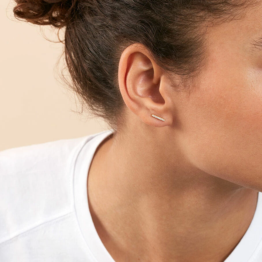 AGATHA FR Boucles D'oreilles Puces BARSHINE - Cristal / Doré 4 AGATHA FR Boucles D'oreilles Puces BARSHINE - Cristal / Doré – Image 2