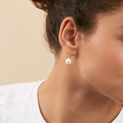 AGATHA FR Boucles D'oreilles Pendantes PEARLY - Perle / Doré -Colliers Soldes Magasin 02390127 294 TU M1