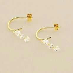 AGATHA FR Créoles PETILLE - Cristal / Doré