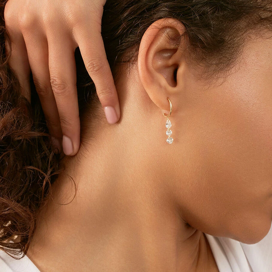 AGATHA FR Créoles PETILLE - Cristal / Doré 4 AGATHA FR Créoles PETILLE - Cristal / Doré – Image 2