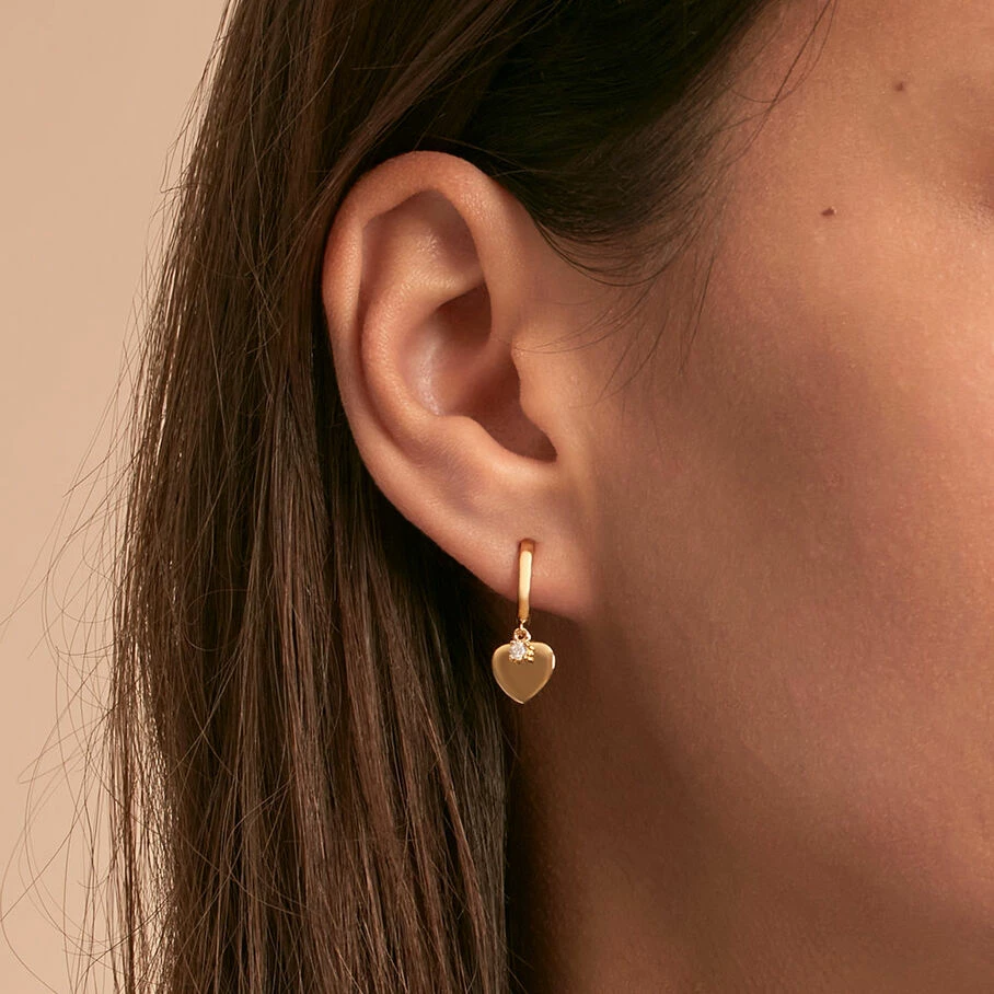 AGATHA FR Créoles CORAZON - Cristal / Doré 4 AGATHA FR Créoles CORAZON - Cristal / Doré – Image 2