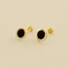 AGATHA FR Boucles D'oreilles Puces MOONONYX - Onyx -Colliers Soldes Magasin 02390263 276 TU 01