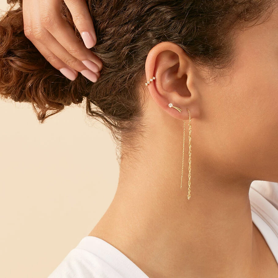 AGATHA FR Piercing Puce FILANTE - Cristal / Doré 4 AGATHA FR Piercing Puce FILANTE - Cristal / Doré – Image 2