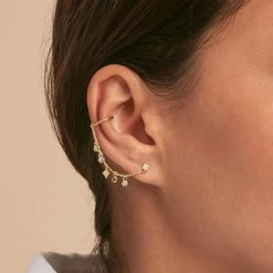 AGATHA FR Piercing Ear Cuff MIX & MATCH - Multicolore / Doré -Colliers Soldes Magasin 02390394 256 TU M1