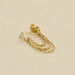 AGATHA FR Piercing Créole AMAS - Cristal / Doré