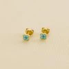 AGATHA FR Boucles D'oreilles Puces BELOVED - Turquoise / Doré -Colliers Soldes Magasin 02390402 731 TU 01