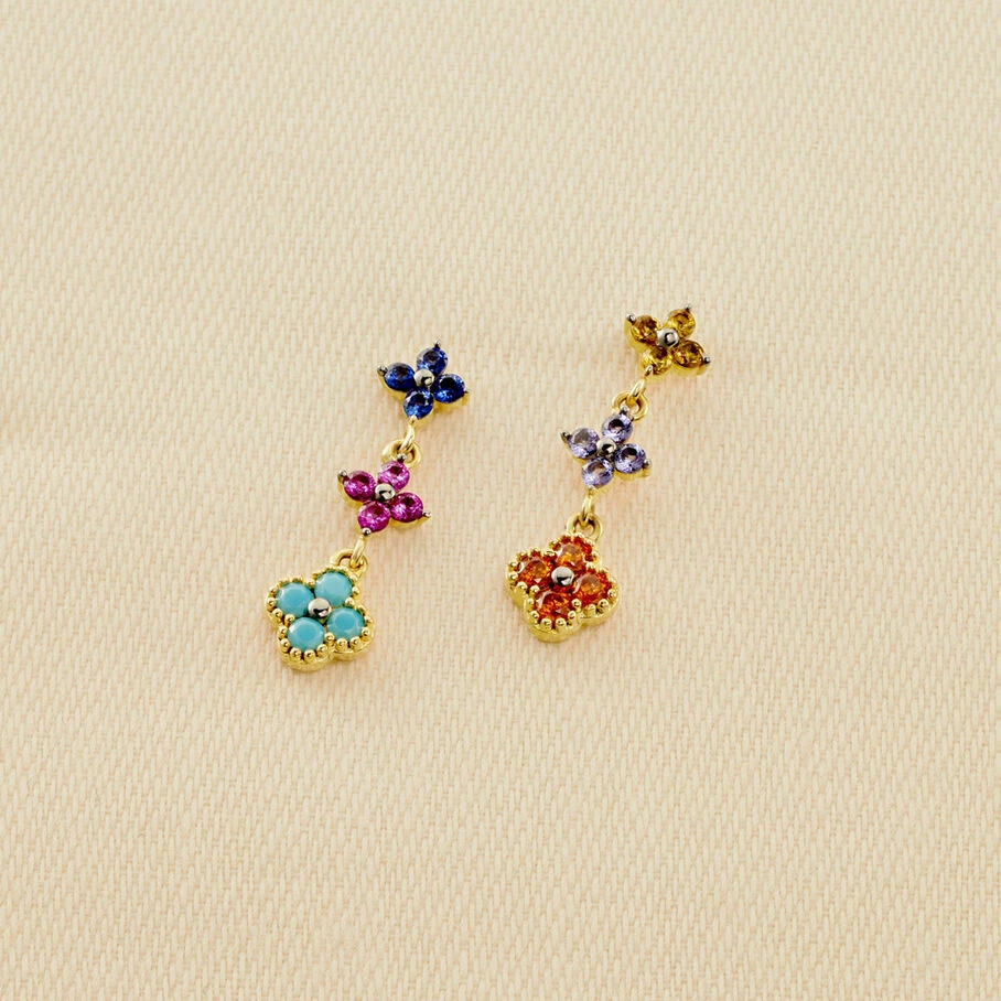 AGATHA FR Boucles D'oreilles Pendantes BELOVED - Multicolore / Doré 3 AGATHA FR Boucles D'oreilles Pendantes BELOVED - Multicolore / Doré
