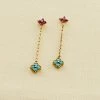 AGATHA FR Boucles D'oreilles Pendantes BELOVED - Multicolore / Doré -Colliers Soldes Magasin 02390407 256 TU 01