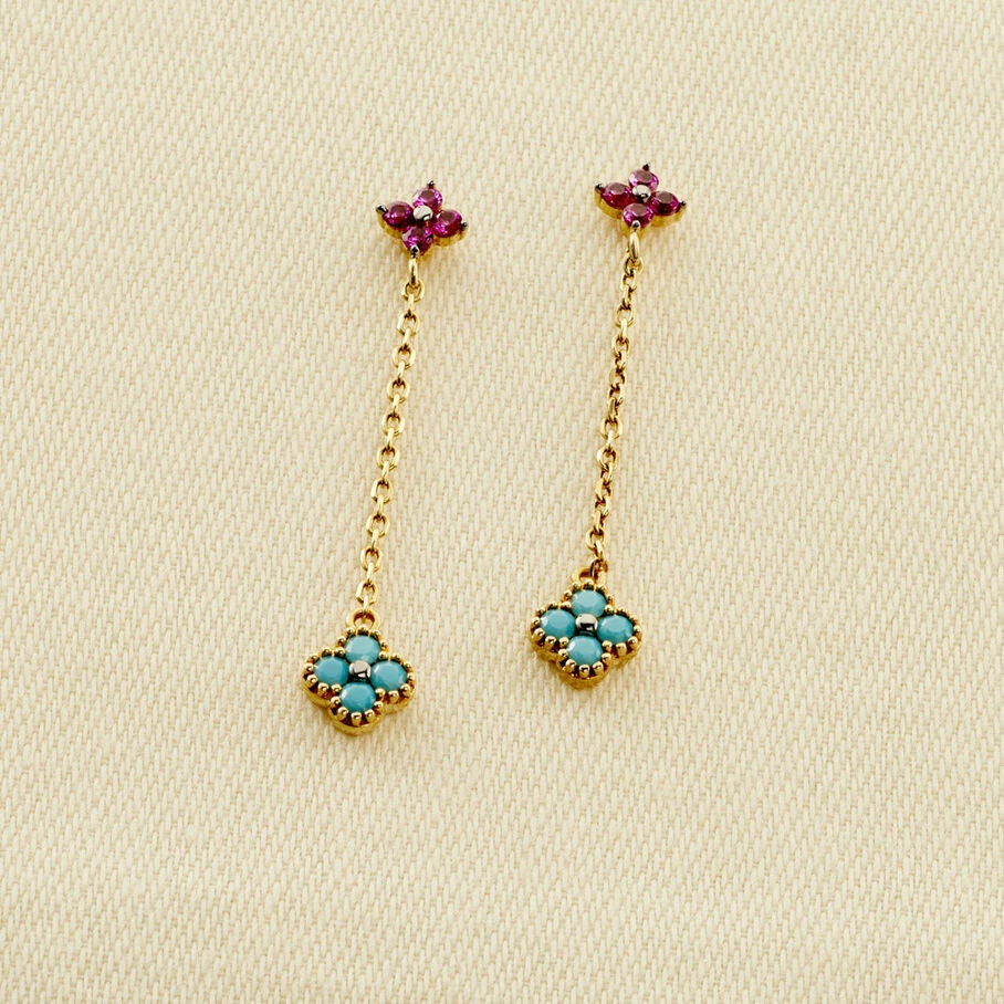 AGATHA FR Boucles D'oreilles Pendantes BELOVED - Multicolore / Doré 3 AGATHA FR Boucles D'oreilles Pendantes BELOVED - Multicolore / Doré