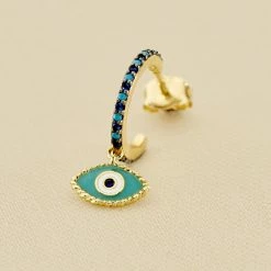 AGATHA FR Piercing Créole MIX& MATCH - Bleu / Argenté