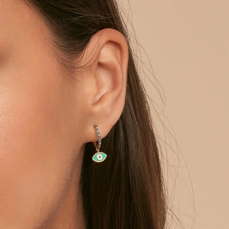 AGATHA FR Piercing Créole MIX& MATCH - Bleu / Argenté 4 AGATHA FR Piercing Créole MIX& MATCH - Bleu / Argenté – Image 2